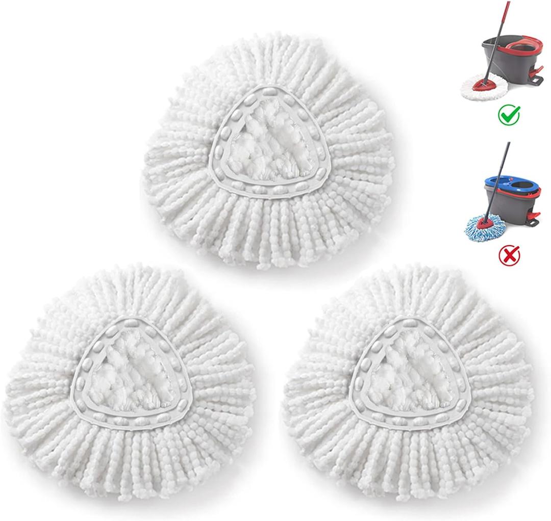 BonusLife 3-Pack Mop Head for O-Ceda EasyWrin Spin Mop Refill 1-Tank System Only Easy Cleaning Microfiber Replacement