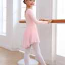 MdnMd Toddler Girls Long Sleeve Ballet Leotards Dresses Dance Skirt Ballerina Tutu Outfits (2-4T)