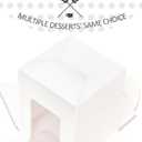 qiqee 100Packs Cupcake Boxes Individual Cupcake Holders Disposable White Single Cupcake Boxes with Window 3.7 * 3.7 * 4.5inch Cupcake Containers