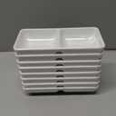 8 PCS Dual Dipping Sauce Bowls, 2-Compartment Melamine Plastic Dip Trays, Divided Sauces Dishes for Ketchup, Soy Sauce, Wasabi, BBQ, Appetizers, Perfect for Parties, Restaurants Family Gatherings