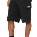 DREAM USA Men's Fleece Cargo Shorts Heavyweight M-5XL (XX-Large, Black)