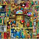 MISITU Jigsaw Puzzles 1000 Pieces for Adults Mini Puzzles Micro Pieces Challenging Difficult Puzzles Christmas Birthday Gift Game Toys Old Bookshelf 10.24 x 14.96 Inches