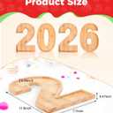 Bagrox 2026 Charcuterie Numbers Fillable- Graduation Centerpieces for Bables, Wooden 2026 Food Tray, 12" Number Charcuterie Board Box, Platter for Graduation Party Decorations