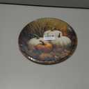 TLESKE Vintage Fall Pumpkins Round Wall Art Decor Framed 10x10, Autumn Rustic Farmhouse Canvas Wall Art Prints Artwork, Thanksgiving Wall Hanging Room Door Decor for Living Room Bedroom