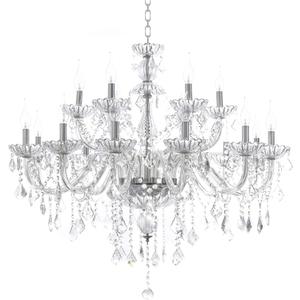 HungGwun Clear 18 Lights K9 Crystal Chandelier Modern Luxurious Light Candle Pendant Lamp Ceiling Kitchen Living room Lighting for Dining Room Bedroom Hallway Entry 37x30 Inch Gifts (Clear Color)