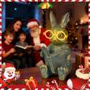 Solar Garden Decor, Adorable Rabbit Statue with Solar-Powered Glasses, Outdoor Bunny Figurine Lights for Patio, Yard & Balcony, for Kids, Mom & Grandma