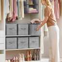 SONGMICS Storage Cubes, 11-Inch Non-Woven Fabric Bins with Double Handles, Set of 6, Closet Organizers for Shelves, Foldable, for Clothes, Cattail Gray UROB26LG