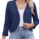 Women's Long Sleeve Knitted Cardigan Solid Color Open Front Tops Shrug L