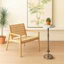 Martini Table Height Adjustable, Drink Tables for Small Spaces, Round Side Table, Tiny Side Tables for Living Room, Bedroom, Cocktail (White)