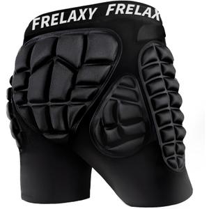Frelaxy 3D Protective Butt Pads Padded Shorts for Snowboard, Ski and Skate, Crash Pad Impact Gear, Protection for Tailbone, Hip, and Butt (Large, Black)