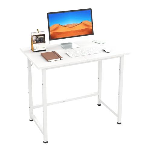 COTUBLR Small Desk, 24 Inch Small Computer Desk for Spaces, Compact Tiny Mini Simple Desk Table for Bedroom Home Office Writing Work Study Kids Student Teacher, Bonus Mousepad, White