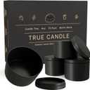 True Candle Tins for Making Candles - 24 Pack of 4 oz Black Candle Containers Bulk - Empty tins with lids for Candles - Premium Metal Jars, DIY Vessels | Painted Outside and Inside | Matte Black