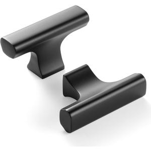 10 Pack 2 Inch, T-Bar Matte Black Cabinet Knobs Black Drawer Knobs Black Cabinet Pulls, ZK1303 Kitchen Hardware for Cabinets Drawers Bedroom Dresser Cupboard Bathroom Vanity Closet