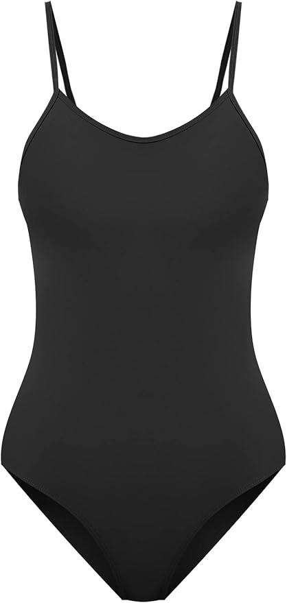 Retro Criss Cross Back Onepiece Swimsuit, Adjustable Strap Swimwear 2XL