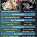 2-in-1 Drive-Thru Tray: Car Food Tray, Wood Car Trays for Eating in Parked Car, Car Desk for Laptop, Car Cup Holder Tray for Road Trip, Taxi, RVs, Truck Drivers