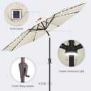 9ft Solar Umbrella Outdoor - Lighted Solar Patio Umbrella with 40 LED Lights Waterprool UV Protection, Table Umbrella with Tilt for Pool, Porch, Garden, Deck, Backyard (Ivory)
