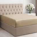 Full Fitted Bed Sheet - Bottom Single Fitted Sheet Only - Ultra-Soft Hotel Luxury Bedding w/ 8-16 Inch Deep Pockets - Breathable & Wrinkle Free - Easy-Care, Fade and Shrink Resistant - Heathered Tan