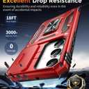 Case for Galaxy S24 Plus/S25 Plus with 360 Spin Stand [Magnetic Ring Stand] [Sliding Camera Cover] Military Grade Lens Protection Case for Samsung S24 Plus/S25 Plus 6.7", Red