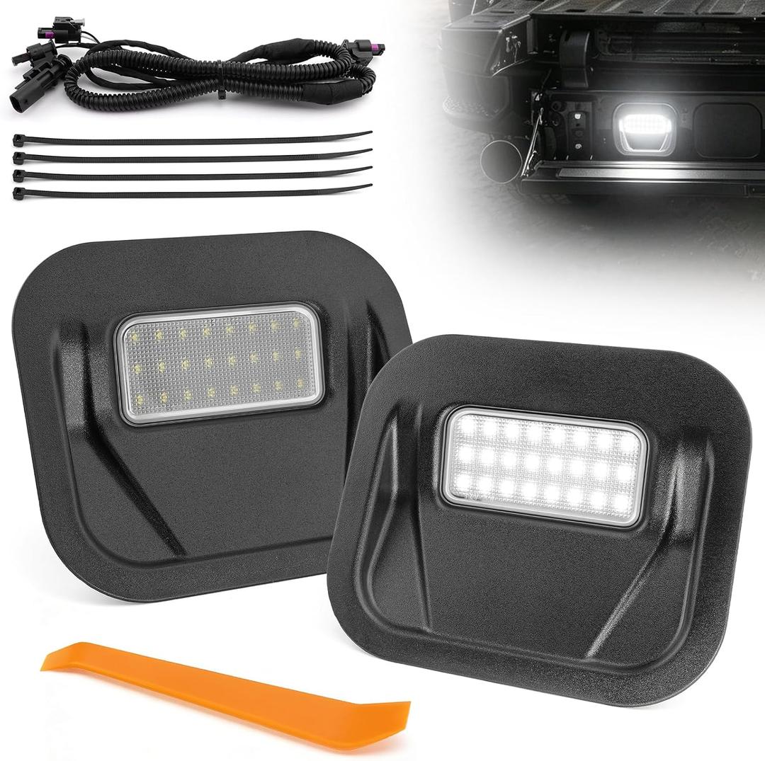 LED Tailgate Step Light Kit Compatible with 2019-2025 GMC Sierra 1500 2500HD 3500HD and Chevy Silverado 1500, Secure Fit Multi-Pro Truck Bed Lamp Assembly, Replacement for 84347814, 2-Pack