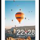 JCJMY 22x28 Picture Frame with 18x24 Mat, Display Photo 18x24 with Mat or 22 x 28 Without Mat, Wall Hanging Large 22 by 28 Poster Frame with Plexiglass, Black