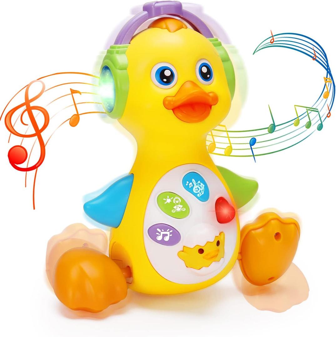 Tsomtto Baby Musical Light Up Duck Toy, Baby Toys 0-3-6-9-12 Months Dancing Crawling Tummy Time Toys, Newborn Infant Learning Toy Gifts for 0 3 4 5 6 7 8 Month Old Baby Boys Girls