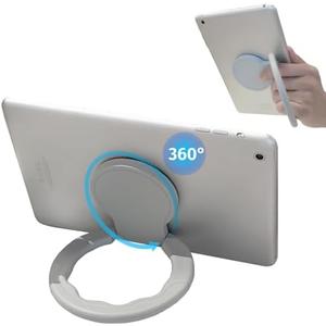 WUOJI Tablet Ring Holder -Tablet Stand Adjustable Universal Tablet Hand Strap Holder, 360 Degrees Handle Grip Handle Grip with Adhesive Patch for iPad/Galaxy Tab and All 7-11" Tablets,(Gray)