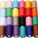 Simthread All Purpose Sewing Thread, 24 Spool 1000 Yards Polyester Thread for Sewing, Handy Polyester Sewing Threads for Sewing Machine - 24 Colors