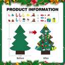 3.2Ft DIY Felt Christmas Tree Set for Kids Toddlers, 26 Hanging Ornaments Felt Christmas Tree Wall Craft Kits for Xmas Party Office Decoration, New Year Door Wall Decorations-A