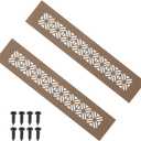 PATIKIL 10 x 2 Inch Door Air Vent Cover, 2 Pcs Heavy Duty Aluminum Grille Ventilation Cover Louvered with Mounting Screws for Cabinet Wardrobe Door, Brown