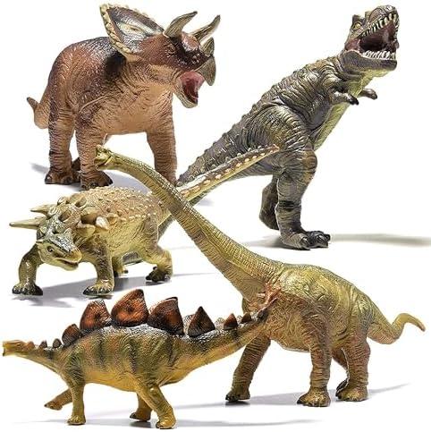 PREXTEX Jumbo Dinosaur Toys Set - 3 PCS Large, Realistic Dinosaur Toys for Kids - Lifelike Dino Toy Figures for Play and Learning - Giant Dino Figures with Hand-Painted Details