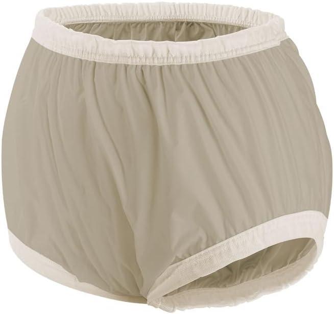 Carer Adult Diaper Cover Noiseless Leakproof Underwear Cover Durable, Lightweight Waterproof Underwear for Incontinence (3X-Large, Beige)