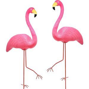 Pink Flamingo Yard Decorations Pack of 2 Flamingos Decor Ornaments for Outdoor Lawn and Garden