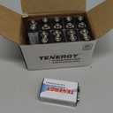 Tenergy Premium 9V Batteries Rechargeable High Drain 250mAh NiMH 9V Square Battery for Smoke Alarm/Detector, 10 Pack