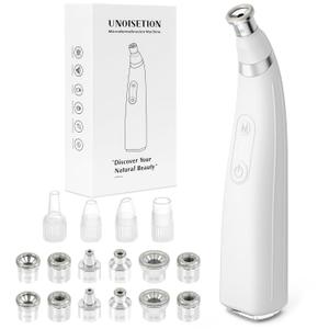 Diamond Microdermabrasion Machine, Portable Blackhead Remover Pore Vacuum, Dermabrasion Facial Machine for Exfoliation & Blackhead Removal (White)