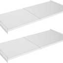 SANNO Adjustable Shelf Organizer for Closet, 17-31" Tension Shelf with Heavy-Duty Adhesive - DIY Expandable Shelf Dividers for Cabinet, Pantry, Wardrobe, Kitchen, 2 Pack