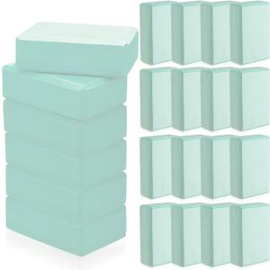 Outus 20 Pcs Yoga Blocks Bulk 9 x 6 x 3 Inch High Density Bricks to Improve Strength Flexibility Balance Soft Non Slip Gymnastic Blocks for Yoga Sports(Cool Mint)