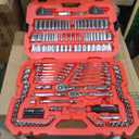 CRAFTSMAN Mechanic Tool Set 189 Pcs, 1/4, 3/8, 1/2 Socket Set with 72 Tooth Low Profile Ratchet, Steel 6 and 12 point Sockets, Wrenches, Hex Keys, Deep Sockets, Bits, Metric and SAE (CMMT12134)