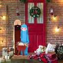 Weysat 35.43" H Christmas Outdoor Nativity Scene Porch Decor Wooden Merry Christmas Christian Vertical Porch Sign Welcome Front Door Standing Rustic Tall Welcome Sign Nativity Scene Wall Decorations
