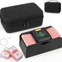 Automatic Card Shuffler with Travel Case, USB/Battery Operated Electric Playing Card Shuffler for UNO Poker Shuffler, Shuffler Machine for 1-2 Decks 2 Playing Cards (Black)