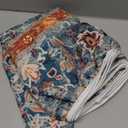 Horaldaily Regular Fitted Tablecloth 60 Inch Round, Boho Bohemia Vintage Country Rustic Farmhouse Distressed Washable Table Cover Elastic Edged for Dinning, Picnic, Camping, Banquet (Black)