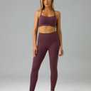 Colorfulkoala Women's Dreamlux High Waisted Workout Leggings 25" / 28" Inseam Yoga Pants with Pockets (Large, Plum Red)