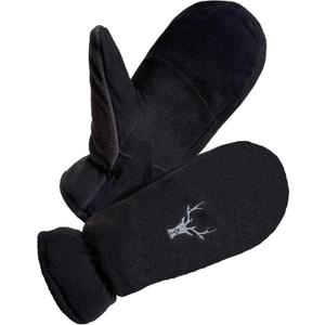 SKYDEER Winter Mittens with Soft Deerskin Suede Leather & Thermal Polar Fleece & Warm C100G 3M Thinsulate Insulation SD5171M (X-Large, Black/Black)