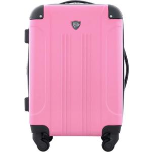 Travelers Club Chicago Hardside Expandable Spinner Luggages, Hot Pink, 20" Carry-On, HS-20720-EX-690N