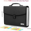 Uquelic 26 Pockets Expanding File Folder Organizer - Upgraded Durable Buckle, Accordion Folder Base with Ergonomic Portable Handle/Large A4 Letter Size Document Organizer, Folders with Pockets
