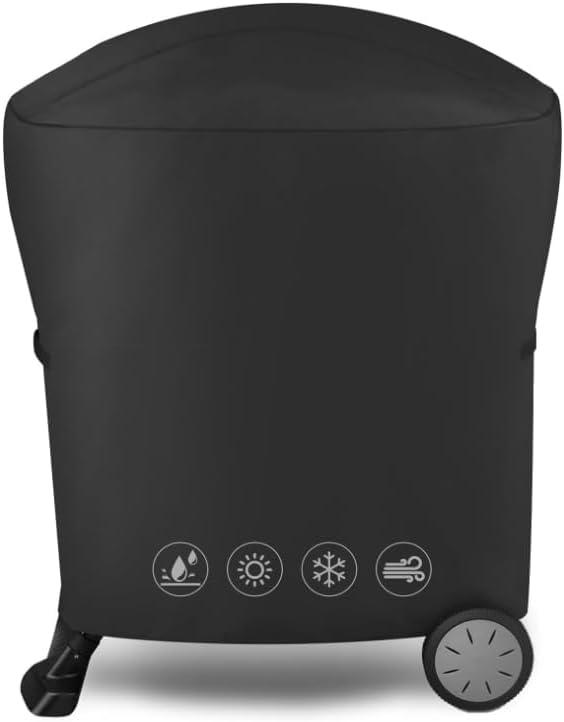 7113 Grill Cover for Weber Q Series, 600D Anti-Fade Compatible with Q100 Q120 Q1000 Q200 Q220 Q2000 2400 Q2200 Q1200 Gas Grills, Fits Weber 50060001 51060001 54060001 Waterproof Anti-Fade Grill Cover