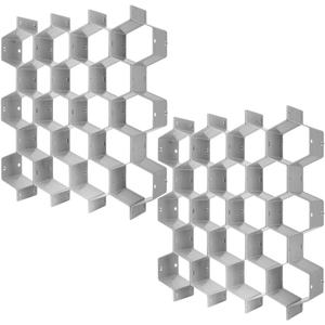 Poeland Drawer Divider Organizer DIY Plastic Grid Honeycomb Drawer Divider Gray 2 Pack