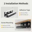 Delamu 2 Pack Metal Under Desk Cable Management Tray, U Channel Cord Organizer Box, Office Under Desk Cord Organizers, Cable Management with Various Accessories, Black, 15.75 Inches