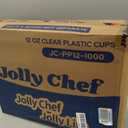 JOLLY CHEF 1000 Pack 12 oz Clear Plastic Cups, Disposable Cups Drinking Cups for Ice Coffee, Milkshake, Cold Drinks