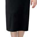 Baby'O Women's Basic Modest 26" Below The Knee Length Stretch Knit Straight Skirt (Black - 10)
