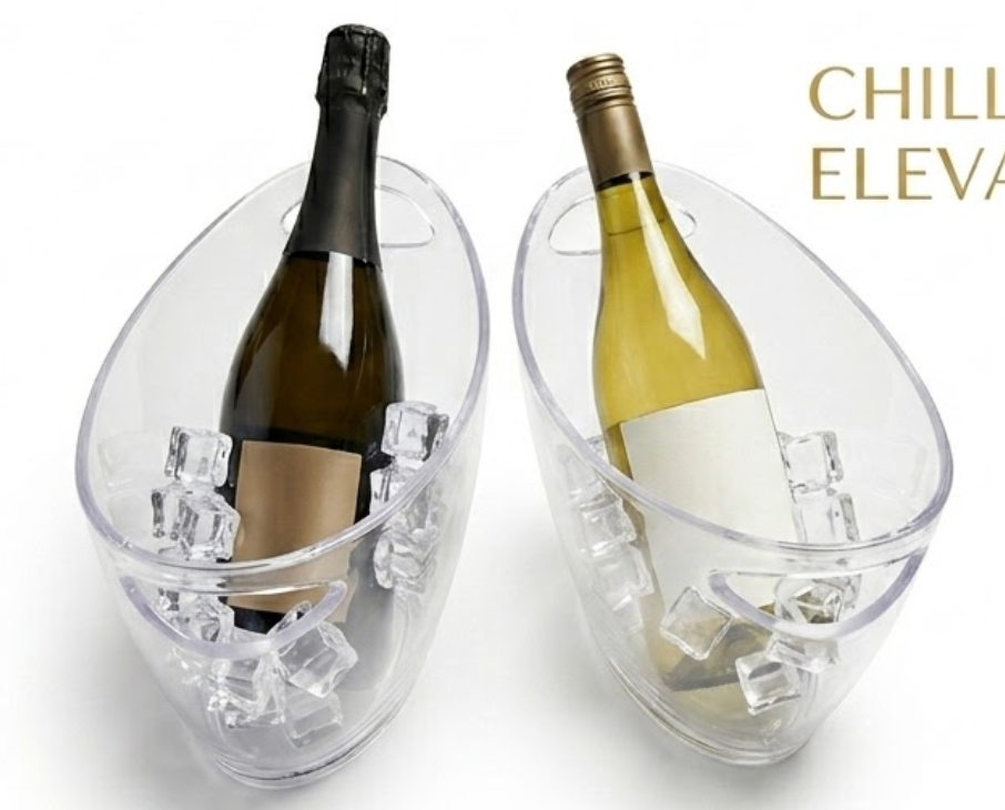 Clear Acrylic Oval Wine & Champagne Ice Bucket